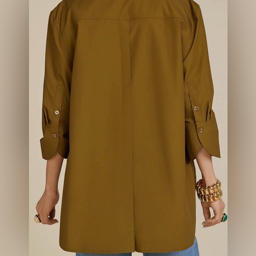 CARLA ROCKMORE Olive Tuxedo Shirt - Picture 4 of 8